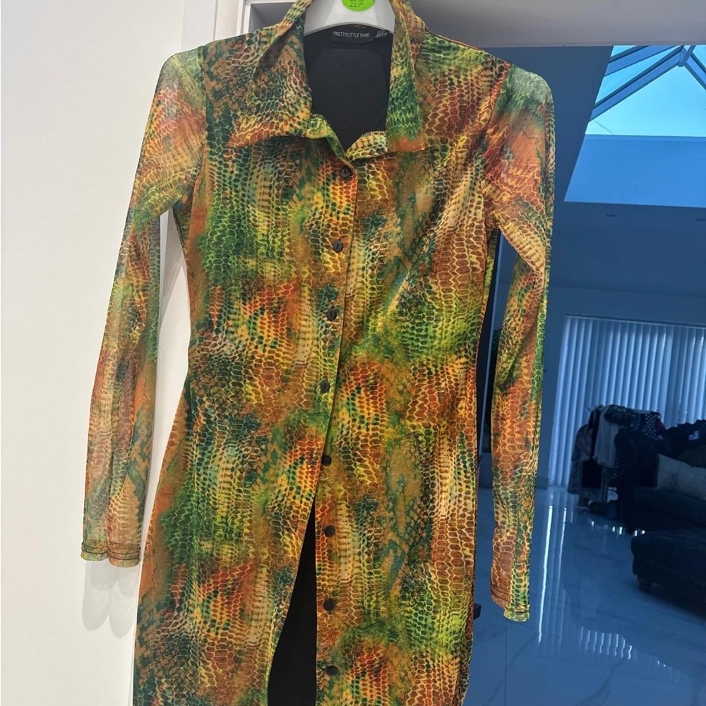 PrettyLittleThing Vibrant Multicolor Trench Coat